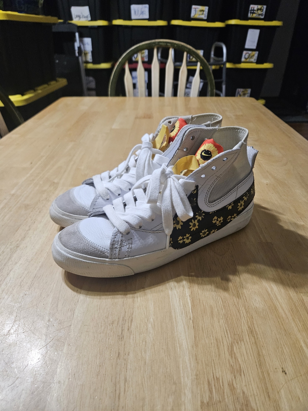 Nike Blazer Mid 77 Jumbo DQ7639 100 White Black Yellow Leather Mens Size 12 @S2